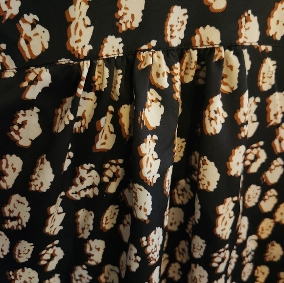 Topshop retro design button down, black size 6 blouse - Picture 3 of 5